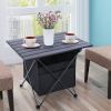 YSSOA Portable Folding Aluminum Alloy Table with High-Capacity Storage and Carry Bag for Camping, Traveling, Hiking, Fishing, Beach, BBQ, Medium, Blac