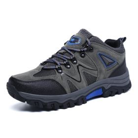 Outdoor Hiking Waterproof Non-slip Low-cut Hiking Shoes (Option: Grey blue-41)
