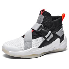 Mesh Breathable And Shock-absorbing Lightweight Soft-soled Shoes (Option: White and black.-40)
